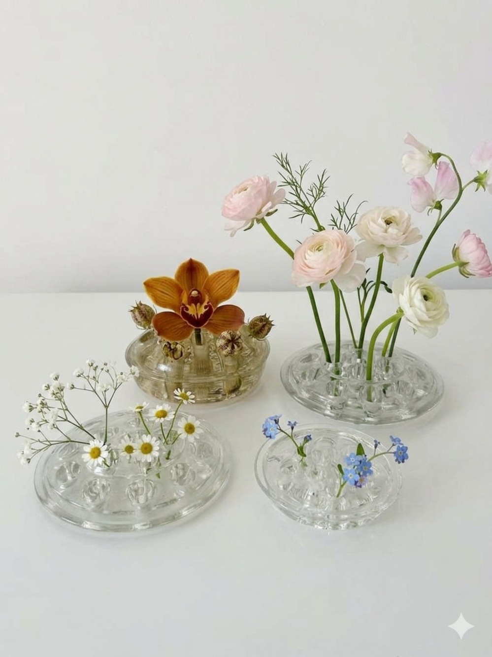 Vintage Glass Flower Frogs Various Sizes Flower Arranging Grandma Cottage